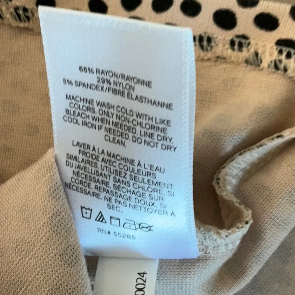 Express Black and Tan Dot Tie-Waist Tunic - Picture 6 of 6